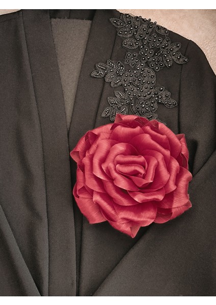 Broş/şifon Kumaş Çiçek Broş/iğneli Broş (18 Cm)