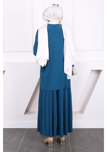 Petrol Yeşili Piliseli Sandy Tunik Pantolon Takım fırsatları