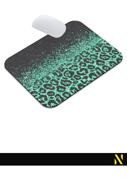 Siyah Zemin Üzerine Turkuaz Leopar Desenli Mouse Pad 23X19 cm – Ergonomik Kaymaz Tabanlı Şık Tasarım – Ev, Ofis, Öğrenci ve Oyun Masaları Için Uygun Modern Fare Altlığı Mousepad indirimleri