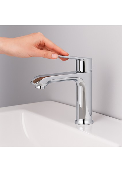 Premium Tek Kollu Aç Kapa Krom Lavabo Bataryası Duvar Tipi Armatür Modern Tasarım Sıcak Soğuk Ayarlı fiyatları