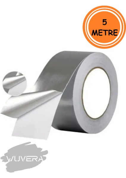 5 Metre Alüminyum Folyo Bant – Alev Almayan, Güçlü Yapışkanlı Izole Bant