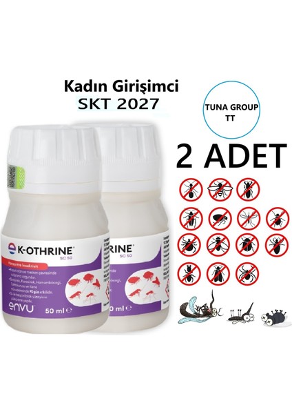 Envu K- Othrine SC50 ml (2 Adet) Kokusuz, Karınca - Kene - Sinek - Hamamböceği 08/ 2027