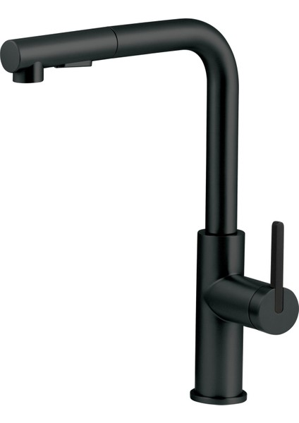 Momi BKM_N73M Çekme Spiralli Siyah Mutfak Evye Bataryası Mat | 348 mm Yükseklik, 275 mm Menzil , Su Tasarruflu Bal Peteği Aeratör, Sessiz kullanım fırsatları