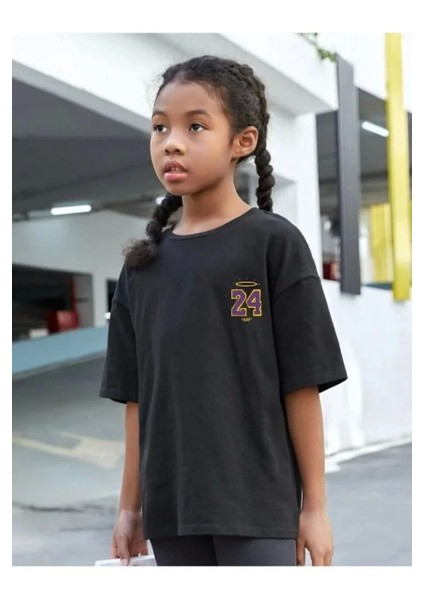 Çocuk Unisex Baskılı T-Shirt - Siyah modelleri