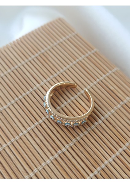 Rose Gold Nazar Boncuklu Yüzük modelleri