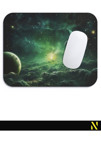 Uzay ve Galaksi Temalı Renkli Ergonomik Mouse Pad - 23 cm x 19 cm - Kaydırmaz Taban Ev ve Ofis Kullanımı Için Ideal Fare Altlığı Mousepad fırsatları