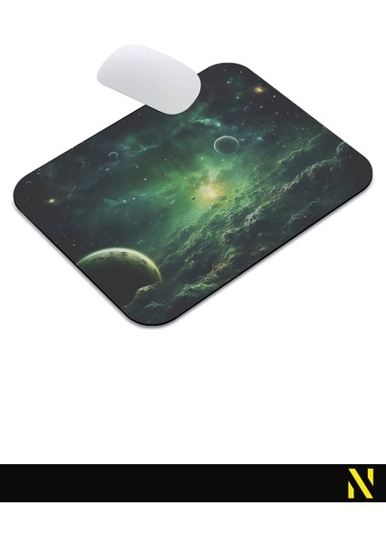 Uzay ve Galaksi Temalı Renkli Ergonomik Mouse Pad - 23 cm x 19 cm - Kaydırmaz Taban Ev ve Ofis Kullanımı Için Ideal Fare Altlığı Mousepad indirimleri