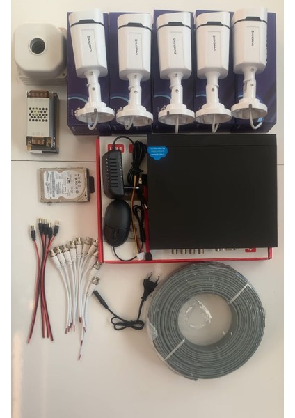 5 Kameralı Sesli Güvenlik Kamerası Seti - Gece Renkli 5mp Sony Seculens, 1080P Full Hd Ahd, 4 Warm Led, Colorvu - Plastik Kasa fiyatları