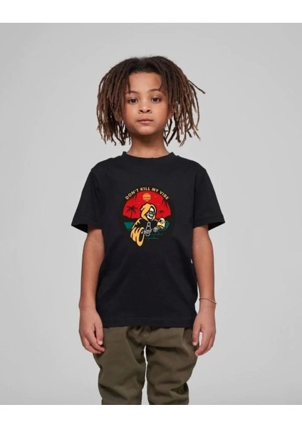 Çocuk Unisex Baskılı T-Shirt - Siyah modelleri