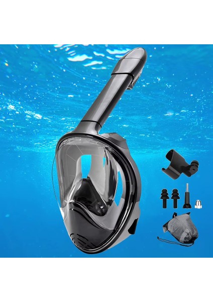 L/xl Beden Şnorkel Dalış Maskesi Full Face Tam Deniz Altı Keşif Maskesi