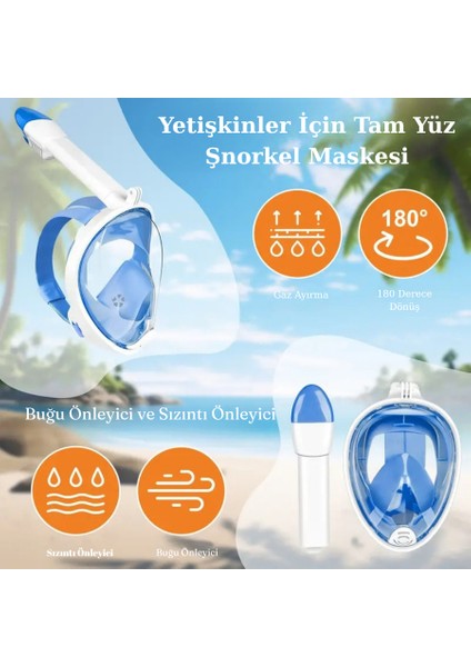 L/xl Beden Şnorkel Dalış Maskesi Full Face Tam Deniz Altı Keşif Maskesi modelleri