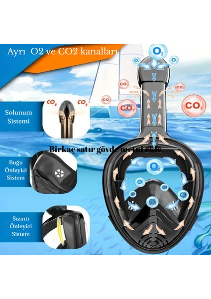 L/xl Beden Şnorkel Dalış Maskesi Full Face Tam Deniz Altı Keşif Maskesi fırsatları