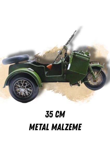 Dekoratif Metal Askeri Sepetli Motor – Masaüstü, Ofis, Tv Ünitesi Için Retro Süs fiyatları