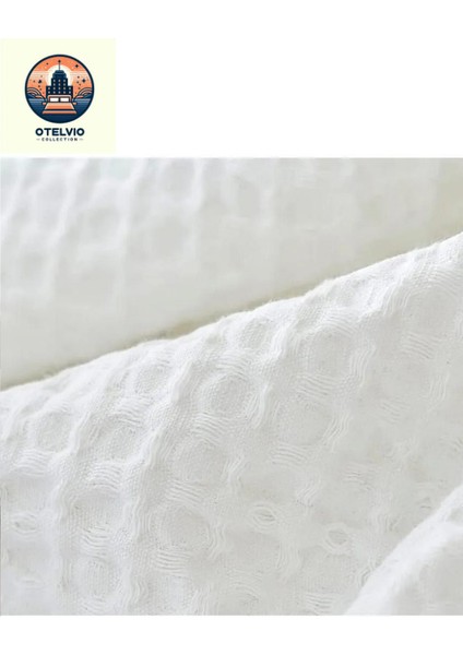 Tek Kişilik Beyaz Saçaklı Waffle Otel Pikesi modelleri