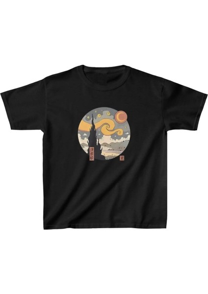 Çocuk Unisex Baskılı T-Shirt - Siyah