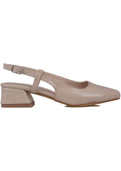 Krem Rugan Kadın Arkası Açık Klasik Ayakkabı