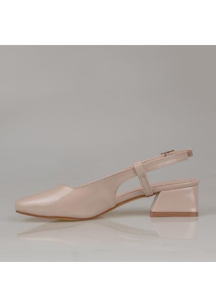Krem Rugan Kadın Arkası Açık Klasik Ayakkabı modelleri