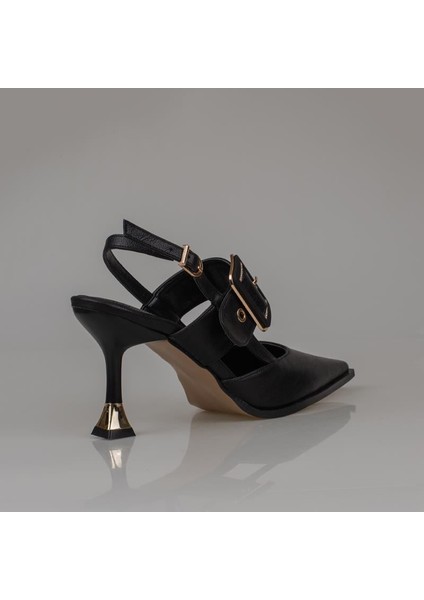 Siyah Suni Deri Kemerli Kadın Klasik Ayakkabı fırsatları