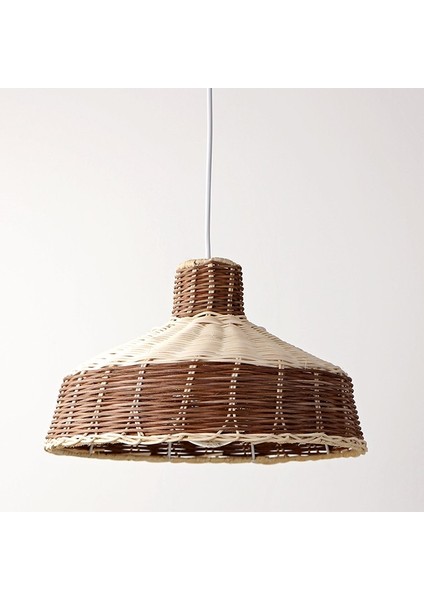 Mylamp Merve Krem & Kahverengi 34X 22 cm Rattan Sarkıt Lamba