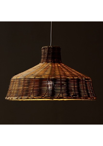 Mylamp Merve Krem & Kahverengi 34X 22 cm Rattan Sarkıt Lamba indirimleri
