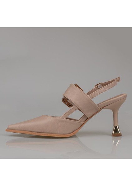 Kahverengi Suni Deri Kemerli Kadın Klasik Ayakkabı modelleri