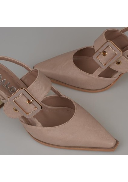 Kahverengi Suni Deri Kemerli Kadın Klasik Ayakkabı indirimleri