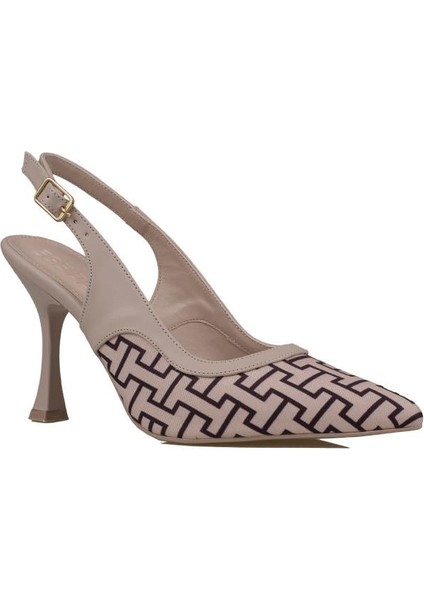 Krem Kadın Keten Arkası Açık Kemerli Klasik Ayakkabı fiyatları