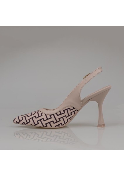 Krem Kadın Keten Arkası Açık Kemerli Klasik Ayakkabı fırsatları