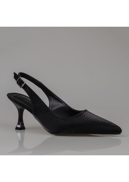 Siyah Arkası Açık Kadın Düz Çizgili Klasik Ayakkabı fiyatları