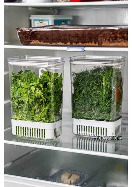 Dikdörtgen Yeşillik Saklama Kabı (2 Adet )- Maydonoz,dereotu,tere Roka Yeşillik Sebze Kabı fırsatları