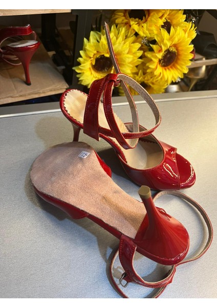 Rugan Kırmızı Kelebek Model 8,5 cm (13PONT) Tango, Dans ve Salon Ayakkabısı fırsatları