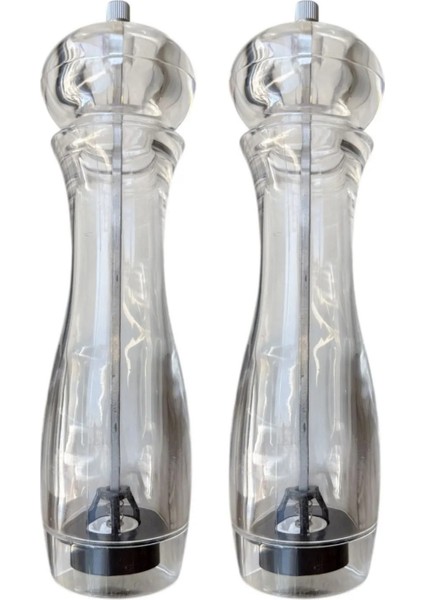 Akrilik Baharat Öğütücüsü Büyük Boy 26 cm 2 Adet Tuz Karabiber Değirmeni Öğütücü fırsatları