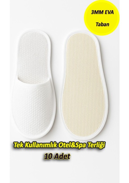 Tek Kullanımlık Eva Kalite Spa & Otel Terliği – 10'lu Paket | Hijyenik, Kaymaz Tabanlı, Unisex