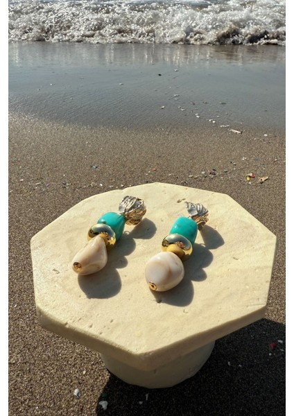 Renkli Boncuklu Küpe Turuncu modelleri