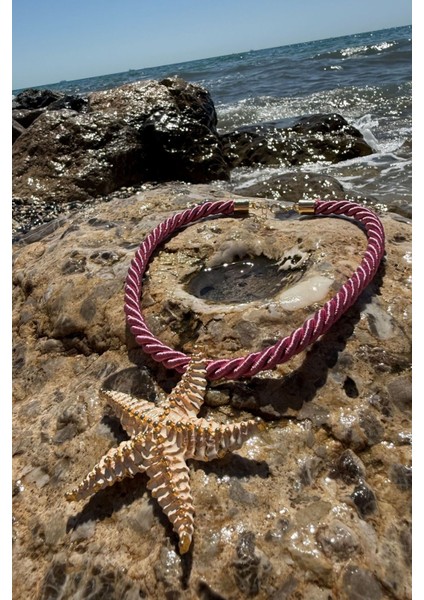 Büyük Denizyıldızlı Halat Kolye Pembe modelleri