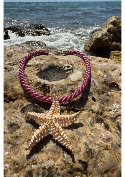 Büyük Denizyıldızlı Halat Kolye Pembe fırsatları