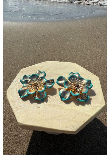 Çiçekli Maxi Küpe Pembe