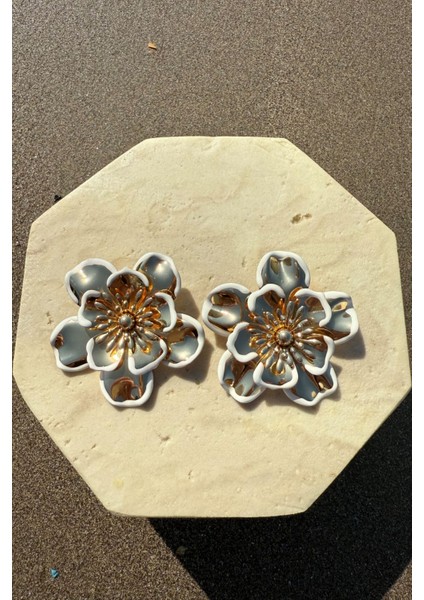 Çiçekli Maxi Küpe Pembe indirimleri