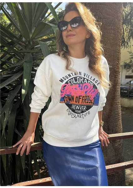 Ekru Baskılı Şardonlu Sweat fiyatları