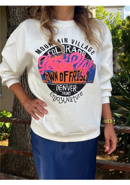 Ekru Baskılı Şardonlu Sweat fırsatları
