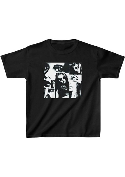 Unisex Çocuk Baskılı T-Shirt - Siyah