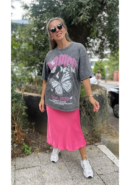 Yıkamalı Baskı Detaylı Tshirt fiyatları