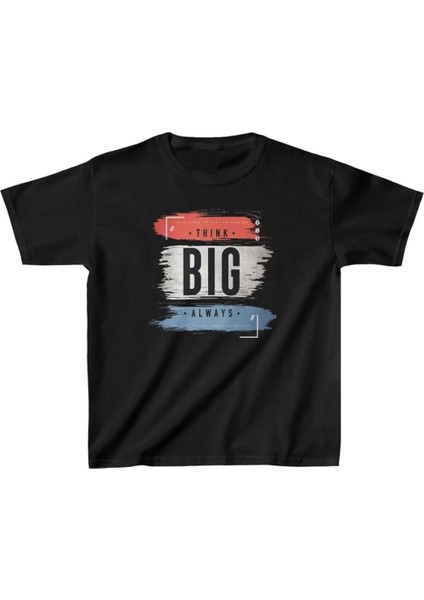 Unisex Çocuk Baskılı T-Shirt - Siyah