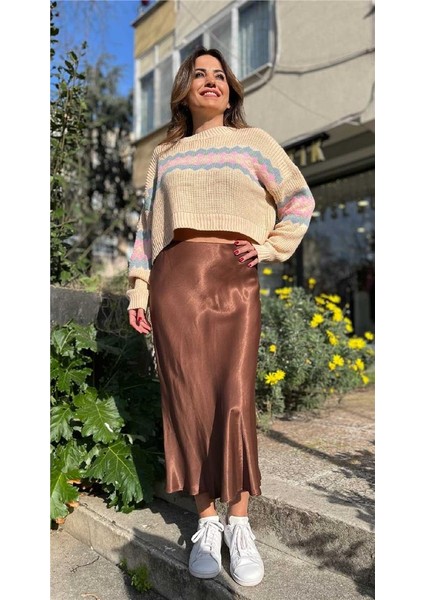 Bisiklet Yaka Baklava Desenl Kısa Kazak fiyatları