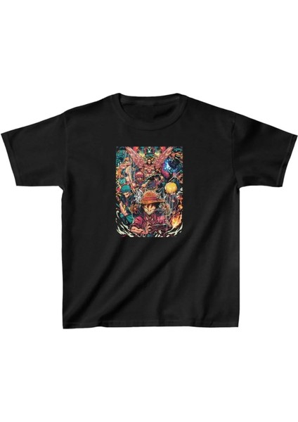 Unisex Çocuk Baskılı T-Shirt - Siyah