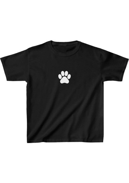 Unisex Çocuk Baskılı T-Shirt - Siyah