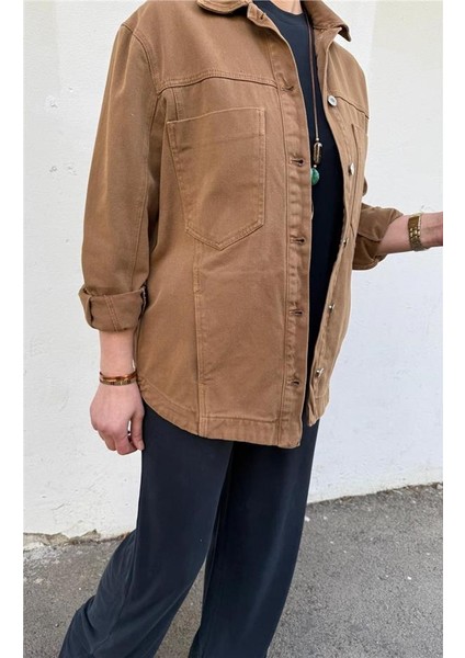 Camel Büyük Cepli Kot Ceket modelleri