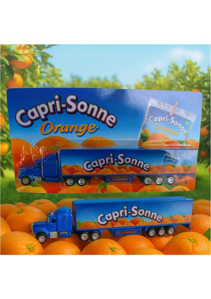 Capri-Sonne Orenge Yazılı Mavi Renk Maket Oyuncak Tır / Kamyon (Ambalajında)