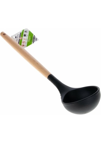 - Bambu Saplı Siyah Silikon Kepçe - IVO-SL110