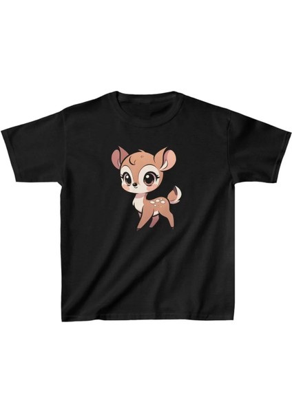 Unisex Çocuk Baskılı T-Shirt - Siyah